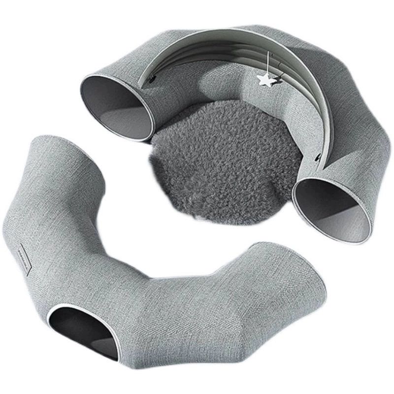Spaceship Cat Bed with Detachable Cat Tunnel Image Showing Detached Tunnel Parts