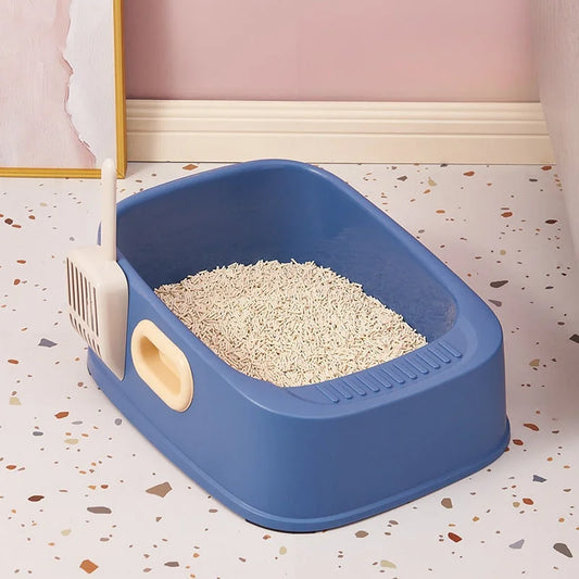 Minimalism Semi-Enclosed Cat Litter box with Shovel Top Image