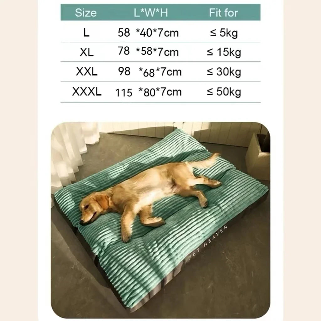 Oversized Dog Sleeping Cushion Image Showing Dimensions of the Bed