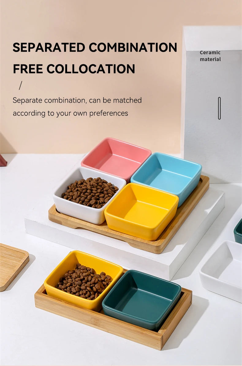 Ceramic Square Pet Bowl