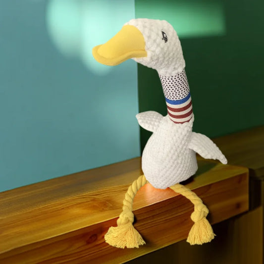 White Goose Dog Toy front image