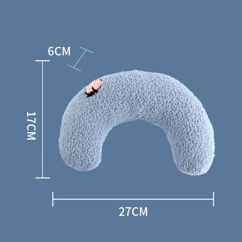 blue color Mini Soft Pet Pillow image showing dimensions