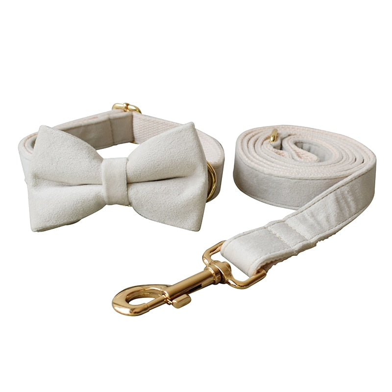 Flannelette Bow Tie Collar and Leash