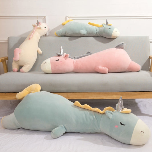 four Giant Soft Unicorn Dog Toys front image