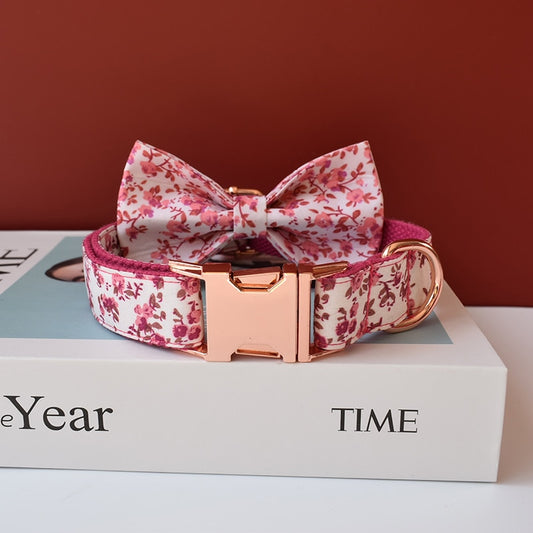Floral Bow Tie Collar and Leash front image