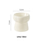 130ml White Color Ceramic Elevated Pet Bowl Front Image Showing Dimensions