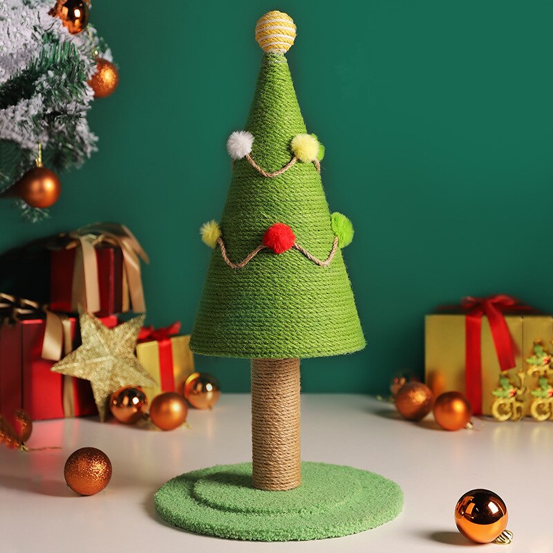 Christmas Tree Cat Scratching Post Front Image