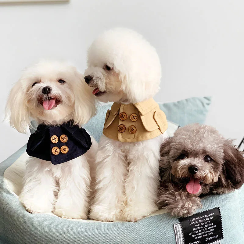 front image of three dogs wearing Cute Dog Scarf With Bow Tie