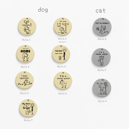 Personalized Engraved Pet Tags image showing different types