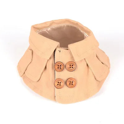 top image of beige color Cute Dog Scarf With Bow Tie