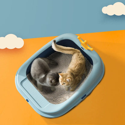 Crown Design Cat Litter Box Top Image with Two Cats Inside