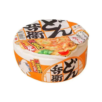 top front image of orange color Ramen Noodle Cup Cat Bed