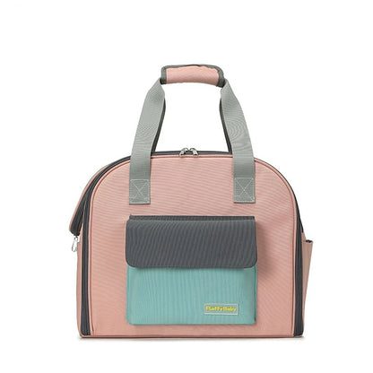 Pink Color Compact Outdoor Pet Backpack Front Image