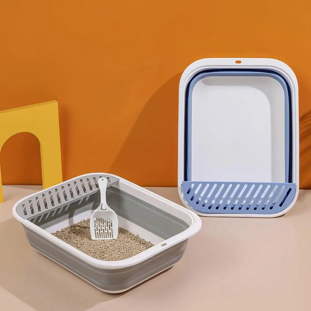 front image of two different colors large capacity cat litter box