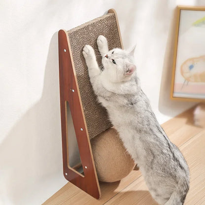 top side image of cat playing Cat Scratching Board Climbing Toy