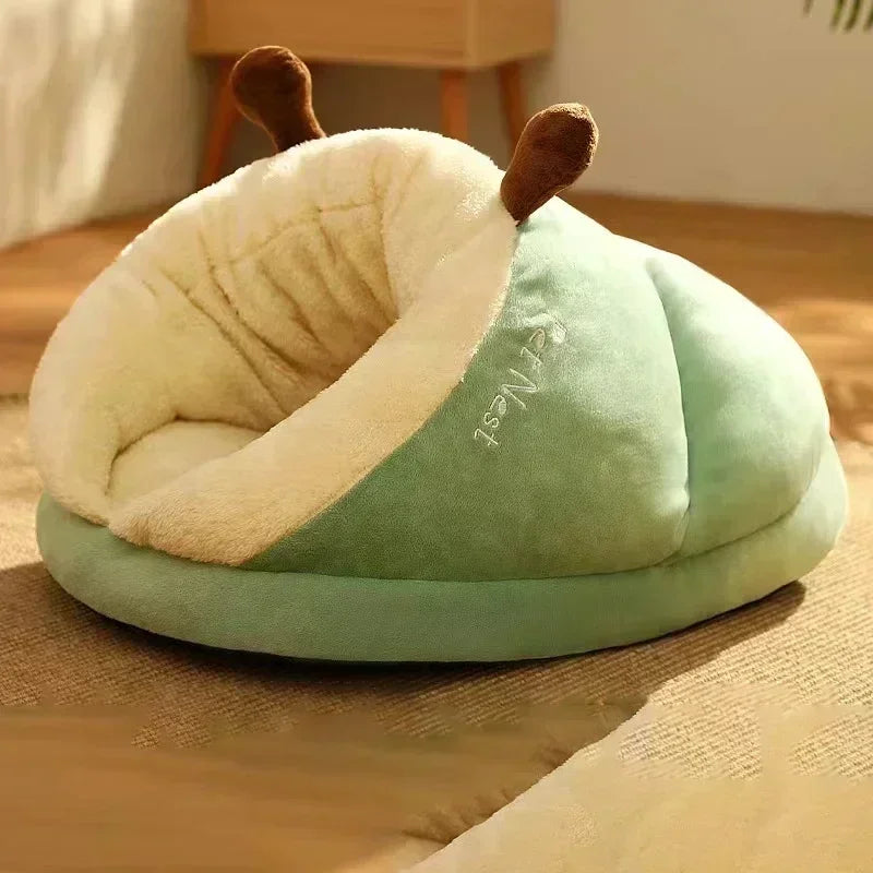 front image of green color Soft Slipper Pet House