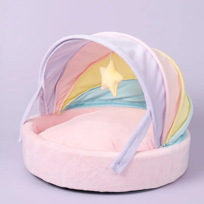 front image of Rainbow Tent Cat Bed