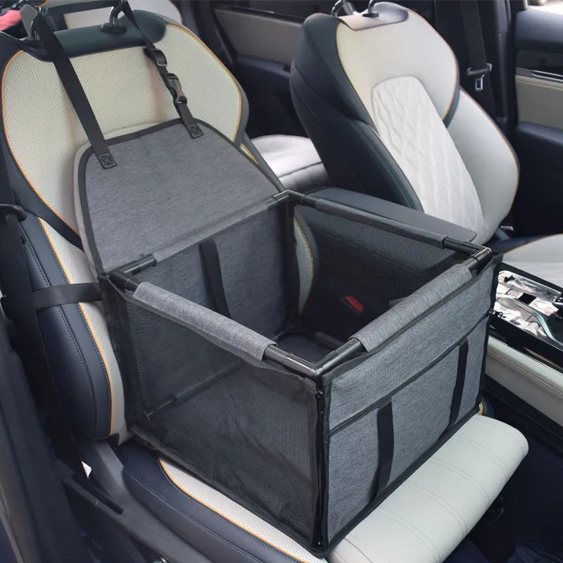 image of grey color Waterproof Car Basket Dog Carrier