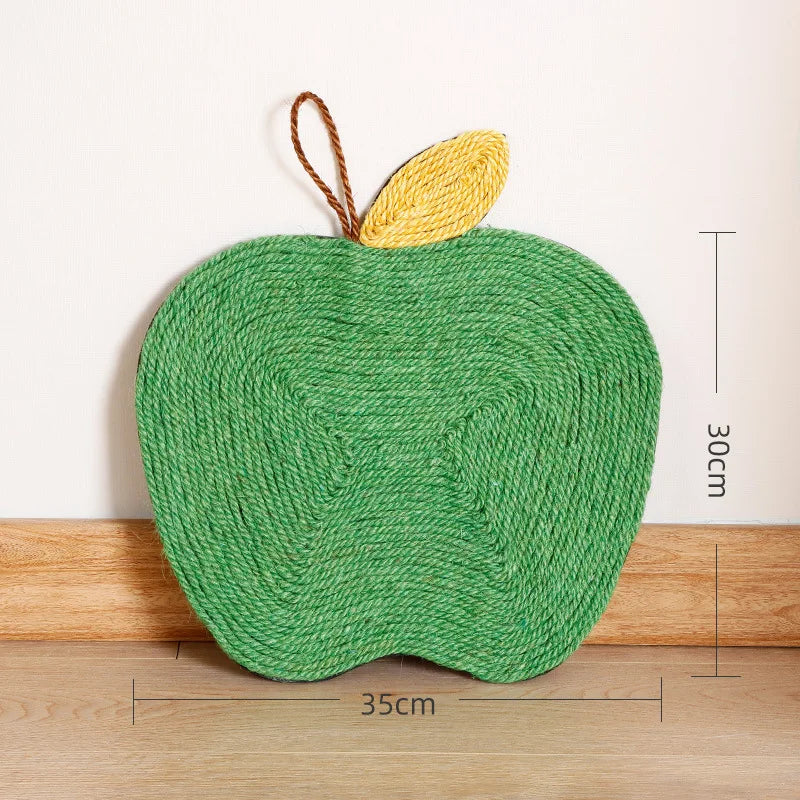 Green Apple Hanging Cat Scratching Mat with Dimensions