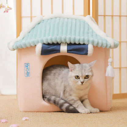 Cherry Blossom Pet House front image with cat at the entrance