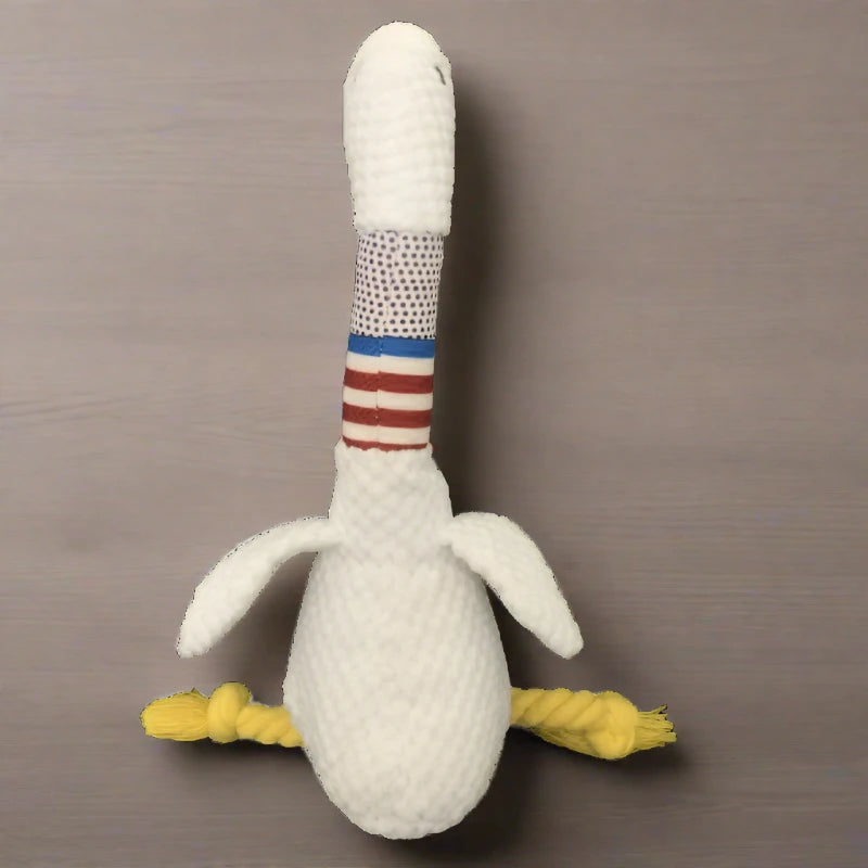 White Goose Dog Toy back image