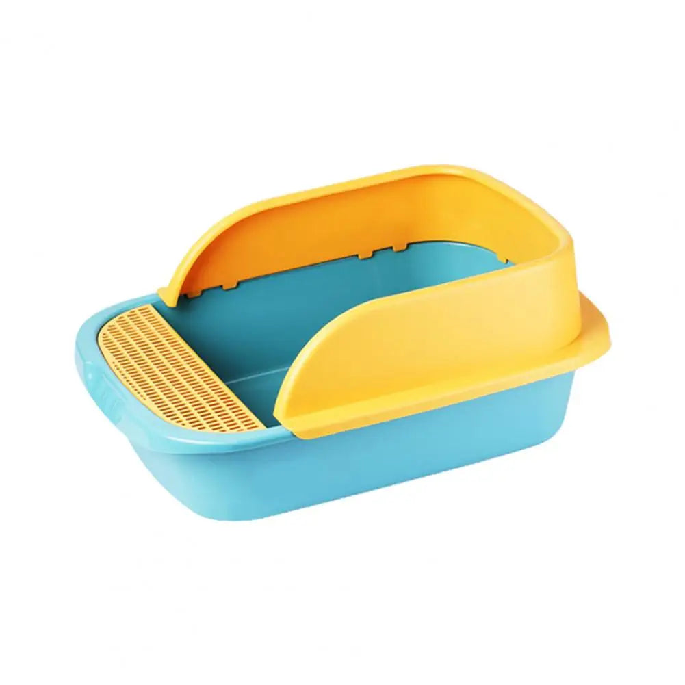 front image of yellow and green color Colorful Anti-Splash Cat Litter Box