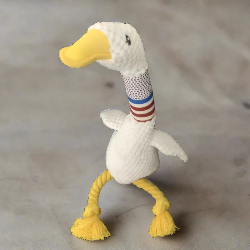 White Goose Dog Toy front image