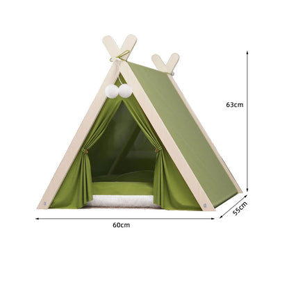 Green Color Foldable Tent Pet House with Dimensions