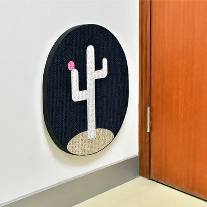 White Color Cactus Hanging Cat Scratching Mat Hanging on Wall