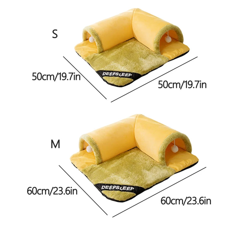 Cat Bed with Detachable Cat Tunnel Dimensions