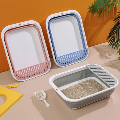 front image of three different colors large capacity cat litter box