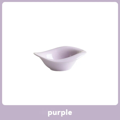 image of purple color Wooden Tilted Raised Cat Bowl 