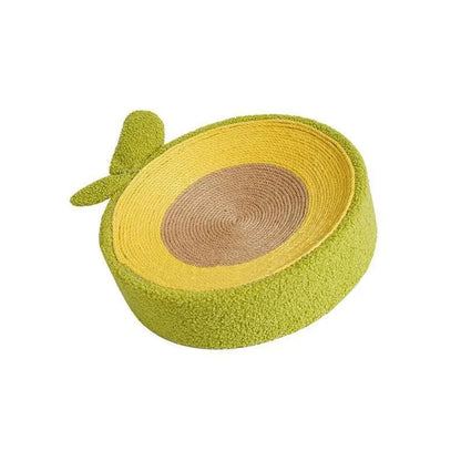 front image of avocado style Cute Cat Bed with Sisal Scratching Surface