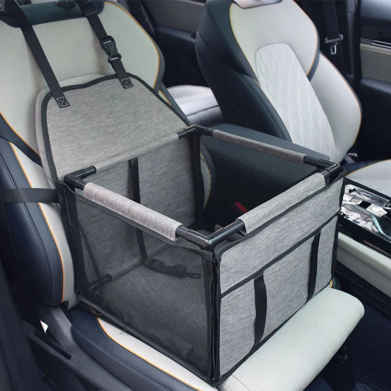 image of light grey color Waterproof Car Basket Dog Carrier