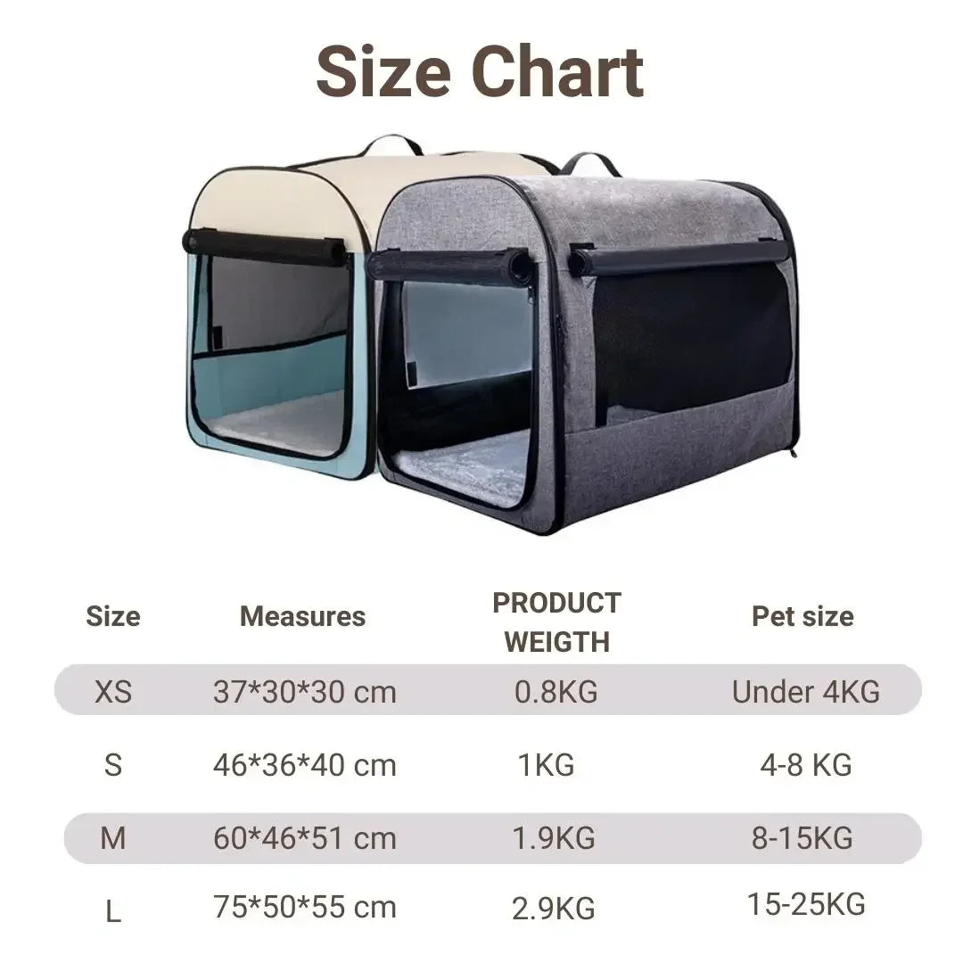 image of Waterproof Travel Pet Carrier With Rolling Door showing dimensions