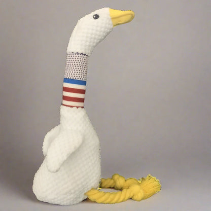 White Goose Dog Toy side image