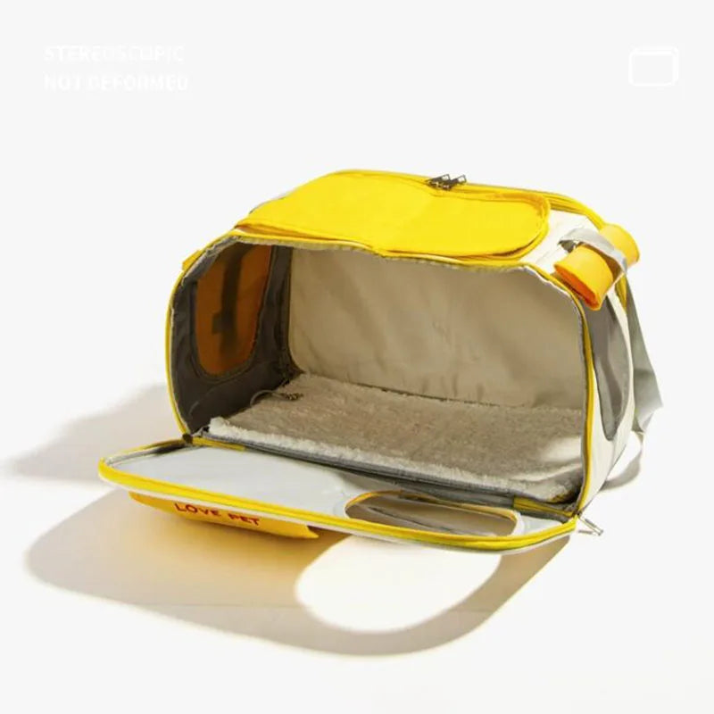 side image of Portable Travel Pet Carrier  with side opened