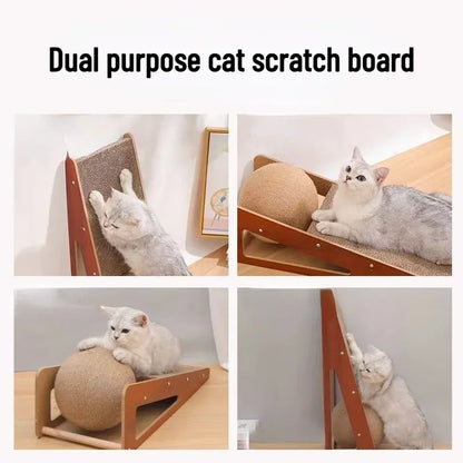 close up images showing the feature details of Cat Scratching Board Climbing Toy