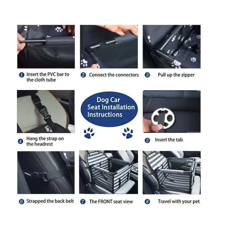 image of Waterproof Car Basket Dog Carrier showing the assembly procedures