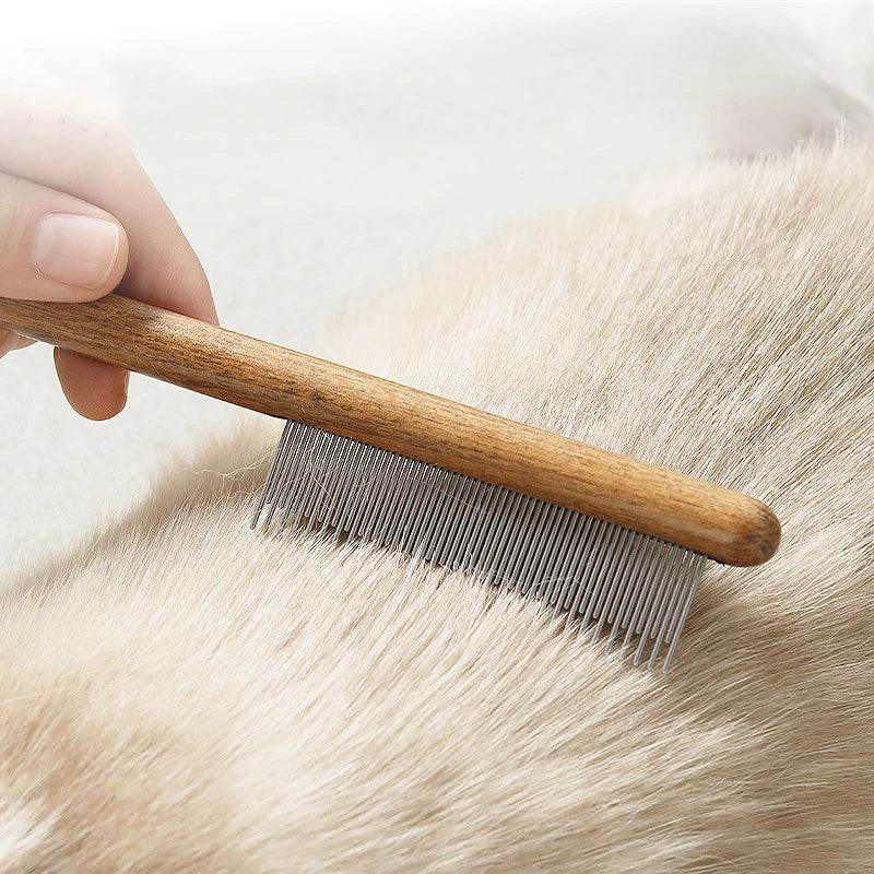 image showing using Stainless Steel Pet Hair Comb on cat