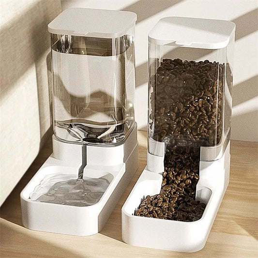 front image of Transparent Automatic Pet Feeder and Drinker