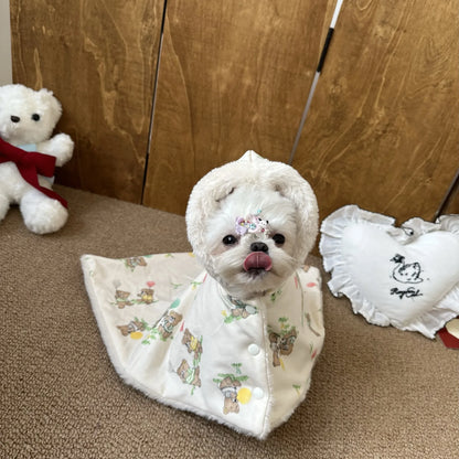 top image of dog wearing Winter Warm Dog Blanket