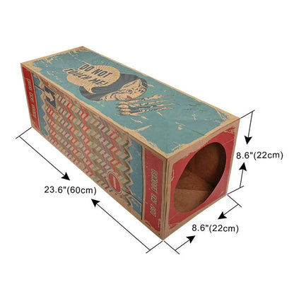 Foldable Kraft Paper Cat Tunnel with Dimensions