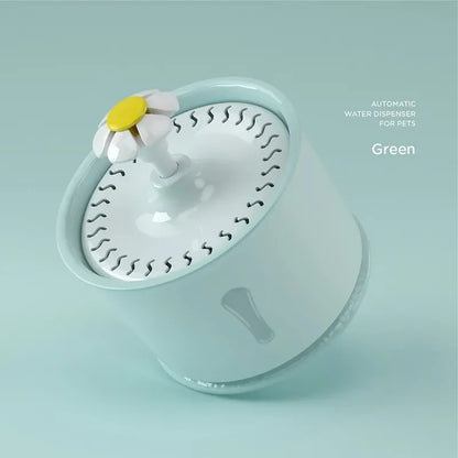 Green Color Plastic Intelligent Automatic Cat Water Fountain 