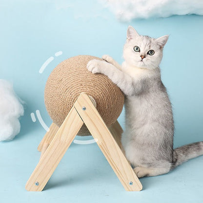 Elevated Cat Scratching Ball front image with cat playing